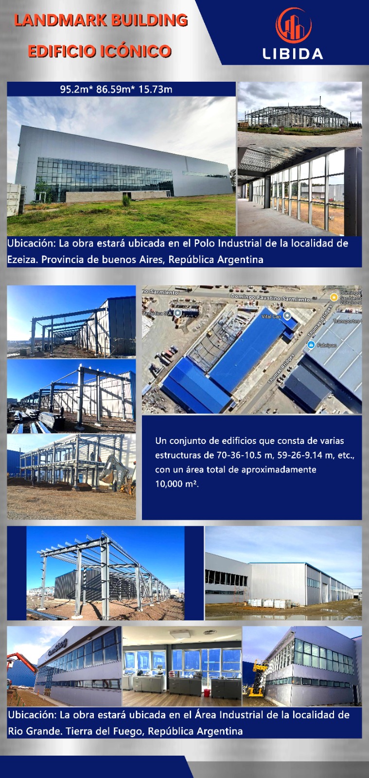 Galpón industrial de estructura de acero